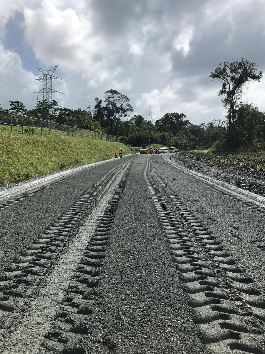Résultat de chaussée stabilisée à haute performance mécanique.